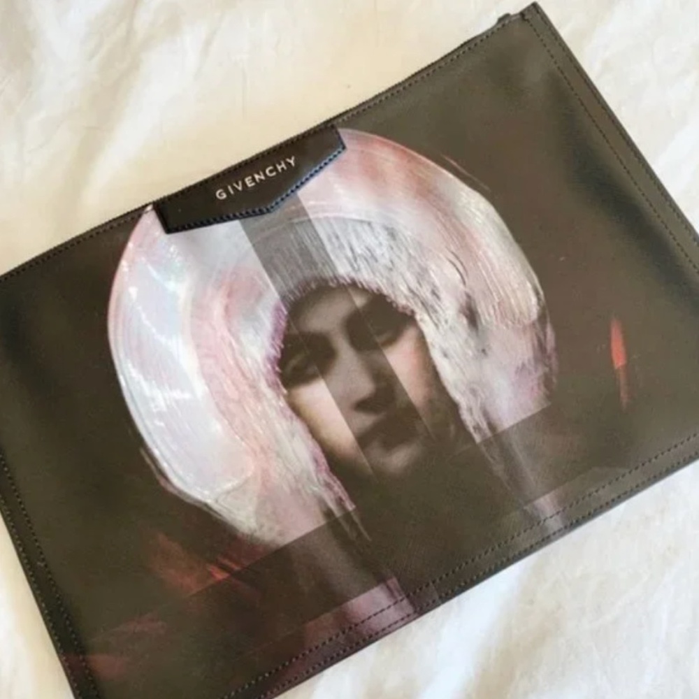 givenchy black madonna zip pouch